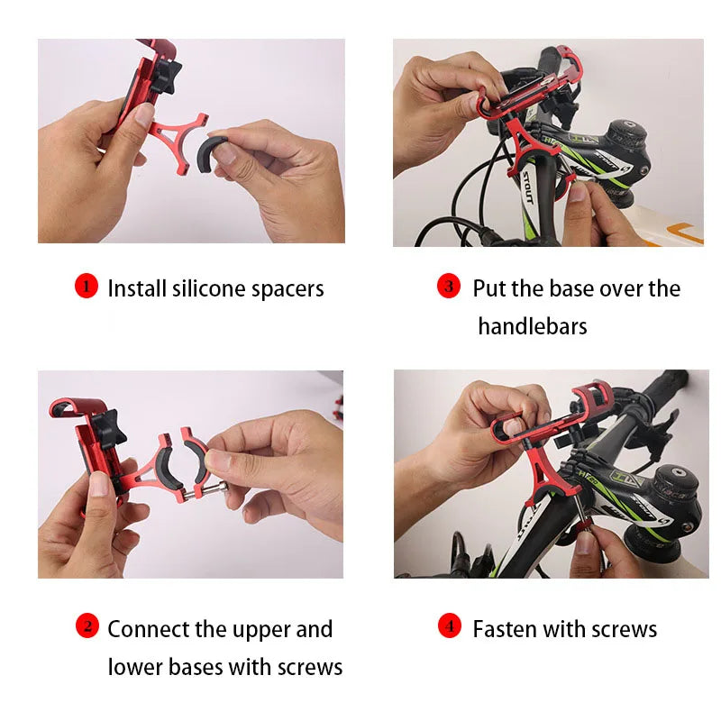 Aluminum Alloy Mobile Phone Holder, Phone Mount, Electric Bicycle, Motorcycle Bike Stand, Cycling Part