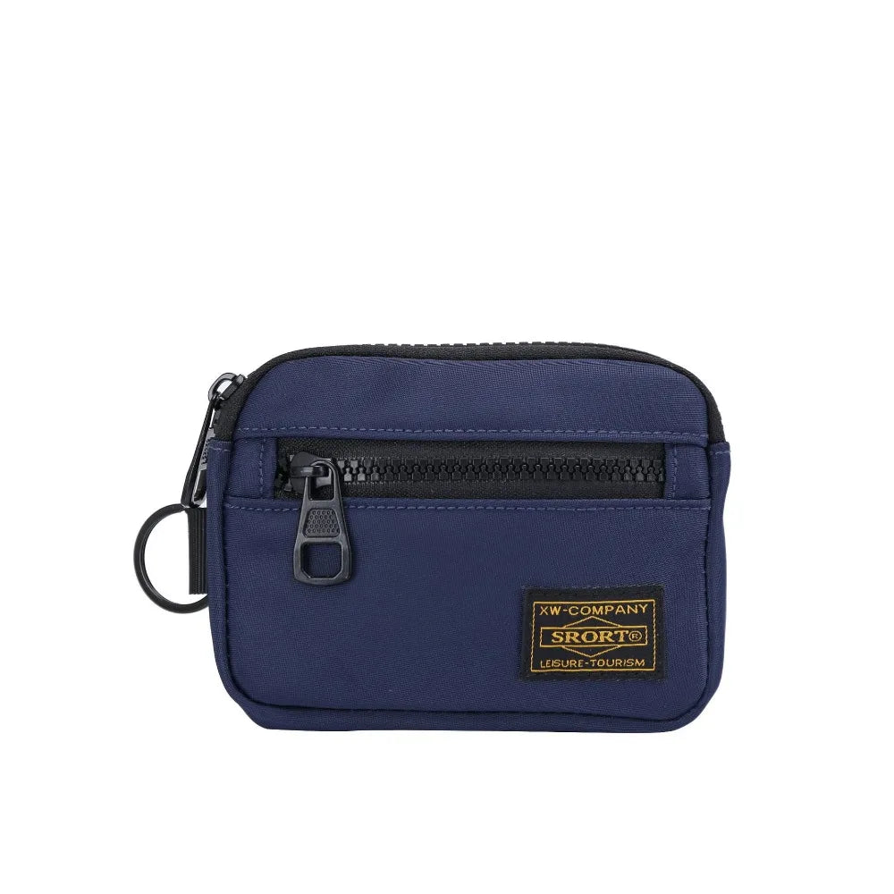 Casual Men's Coin Purse Canvas Zipper Short Wallet Retro Key Holder Small Money Bag Trend Youth Mini Handbag