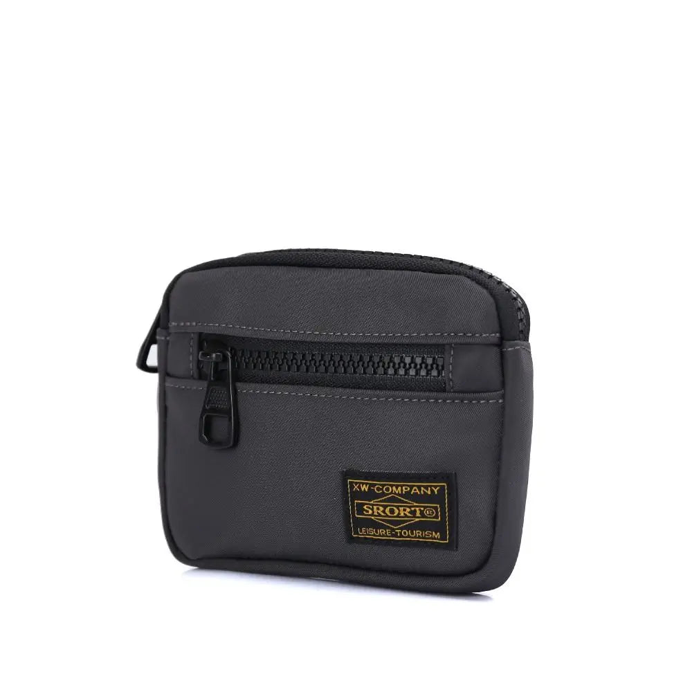 Casual Men's Coin Purse Canvas Zipper Short Wallet Retro Key Holder Small Money Bag Trend Youth Mini Handbag